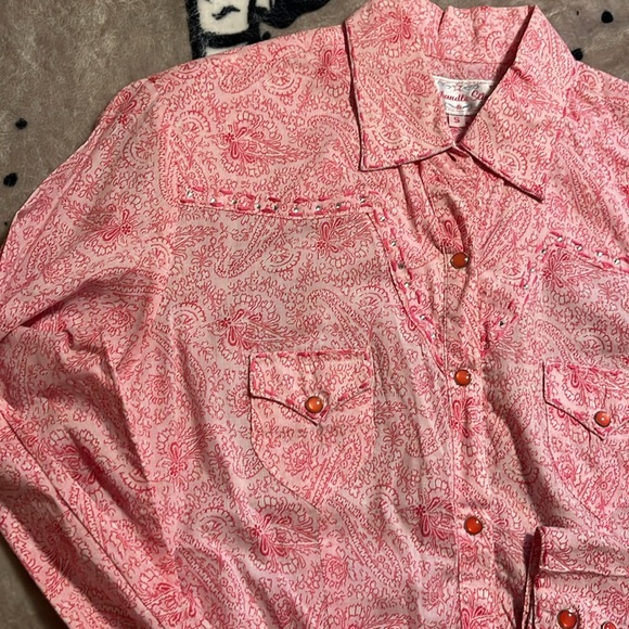 Panhandle Slim Pink Paisley Pearl Snap 😍 - Picture 7 of 7